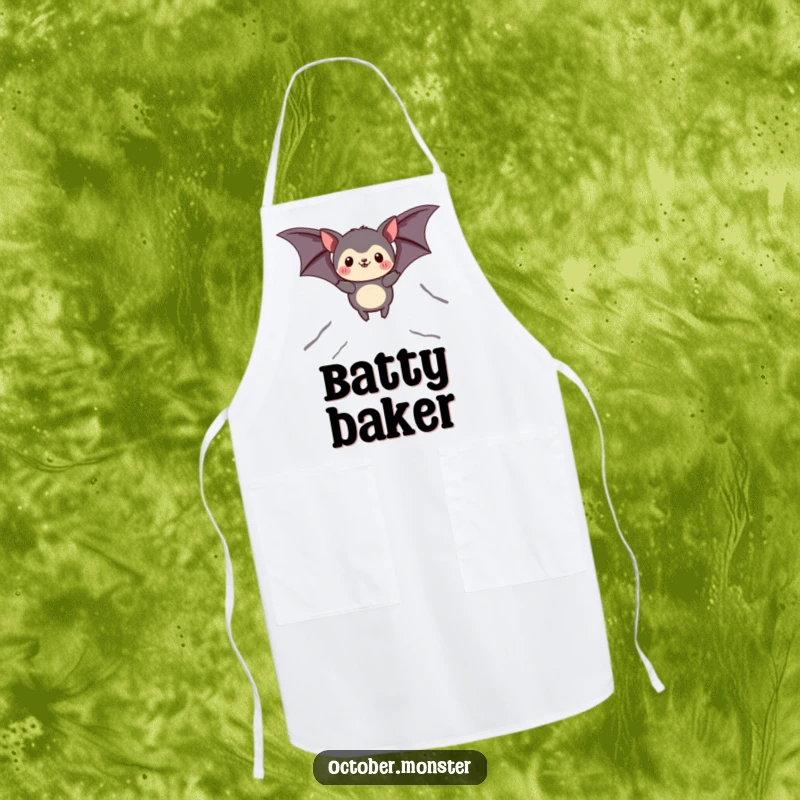 Funny bat animal apron depicting a creature in bat wings soaring, ready for culinary adventures with a touch of humor.