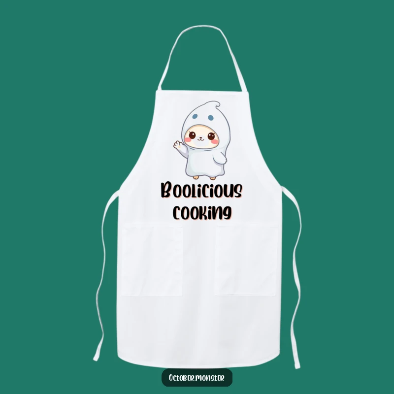 Funny Ghost Animal Apron: Cook Up Some Fun with this Waving Spooky Chef, Great Funny Gift!