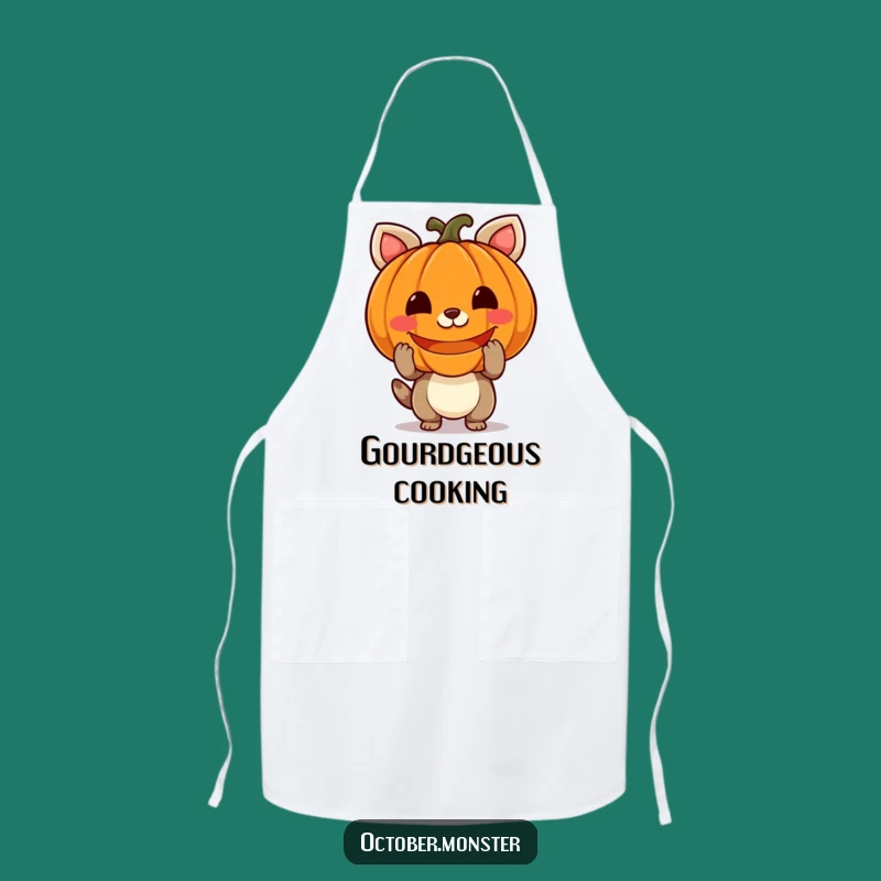 Funny Pumpkin Animal Apron: Cook Up Spooky Treats with this Glowing Pal, Great Funny Gift!