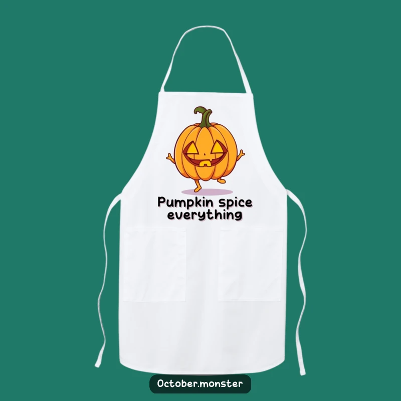 Funny Pumpkin Hop Apron - Enthusiastic Halloween Cooking Gift