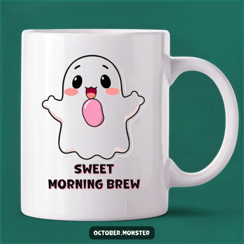 Funny Happy Ghost Candy Mug - Cheerful Halloween Treat Gift