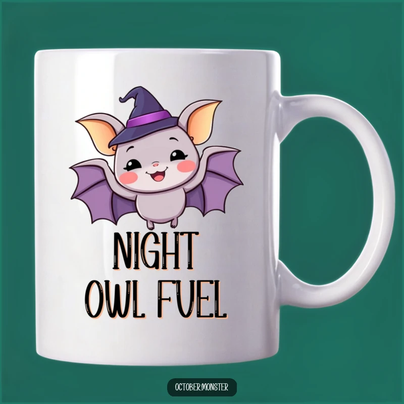 Funny Happy Bat Mug: Whimsical Witchy Fun Gift for Halloween Lovers