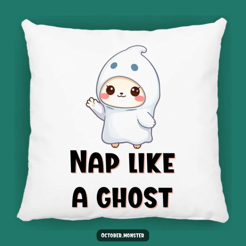 Soft Funny Ghost Animal Pillow: Cuddle up with a Waving Spooky Pal, Cozy Funny Gift!