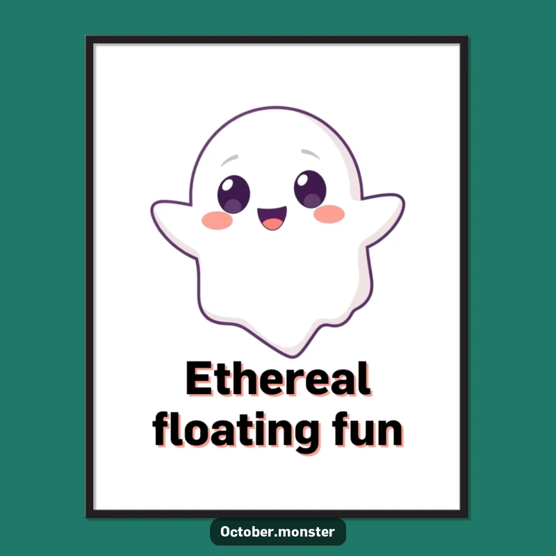 Funny Ghost Animal Digital Art: Cute Floating Character, Instant Humorous Wall Decor