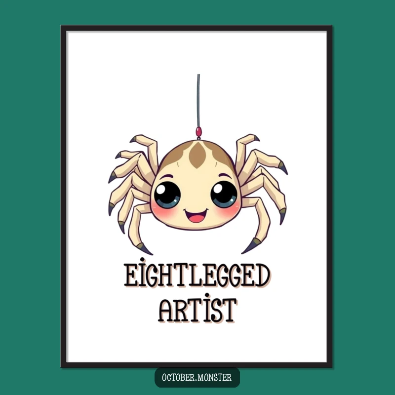 Funny Spider Digital Art: Playful Web Dweller, Instant Humorous Decor
