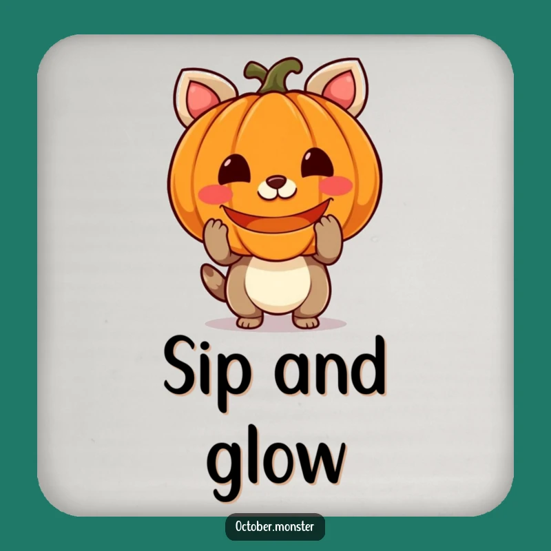 Funny Pumpkin Animal Coaster: Protect Your Surfaces with a Glowing Pal, Cute Funny Gift!