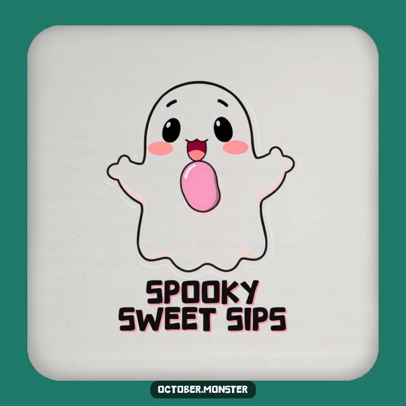 Funny Ghost Candy Coaster Set - Cheerful Halloween Table Gift