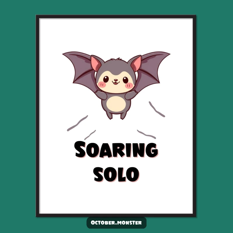 Funny Bat Animal Poster: Majestic Soaring Art, Perfect Funny Gift for Dreamy Decor!