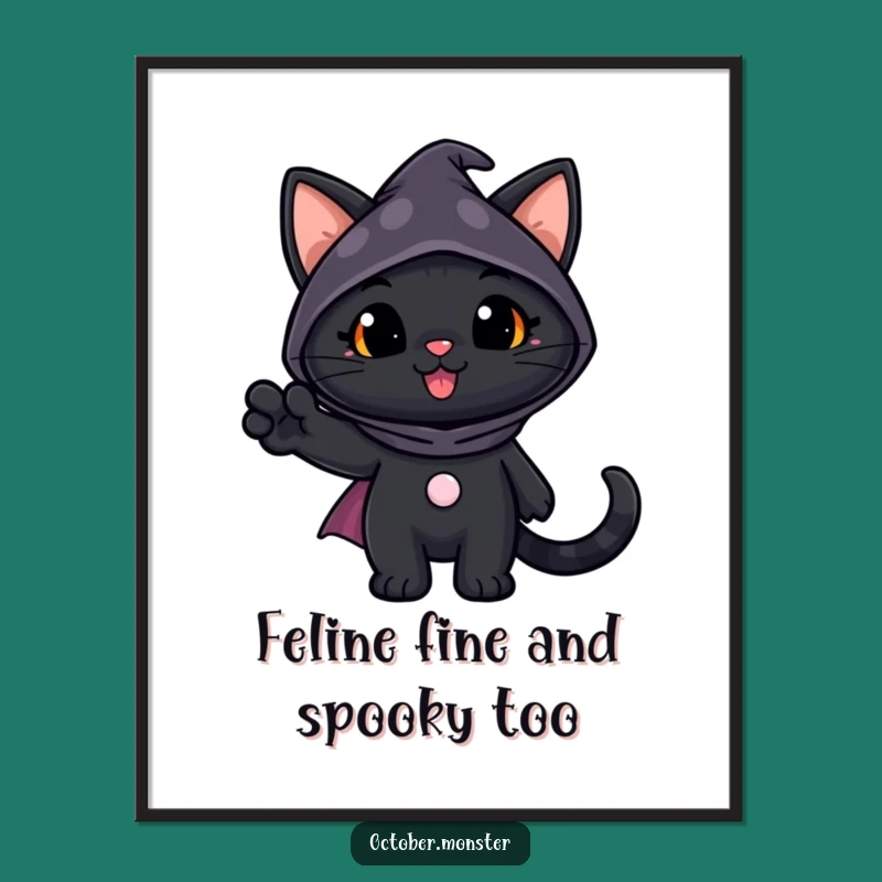 Funny Free Printable Black Cat Wall Art Downloadable Decor Gift