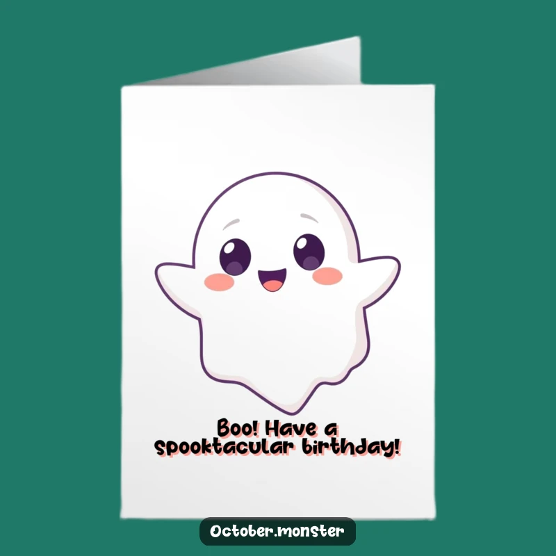Free Printable Ghost Animal Birthday Card Funny Downloadable Gift for Kids