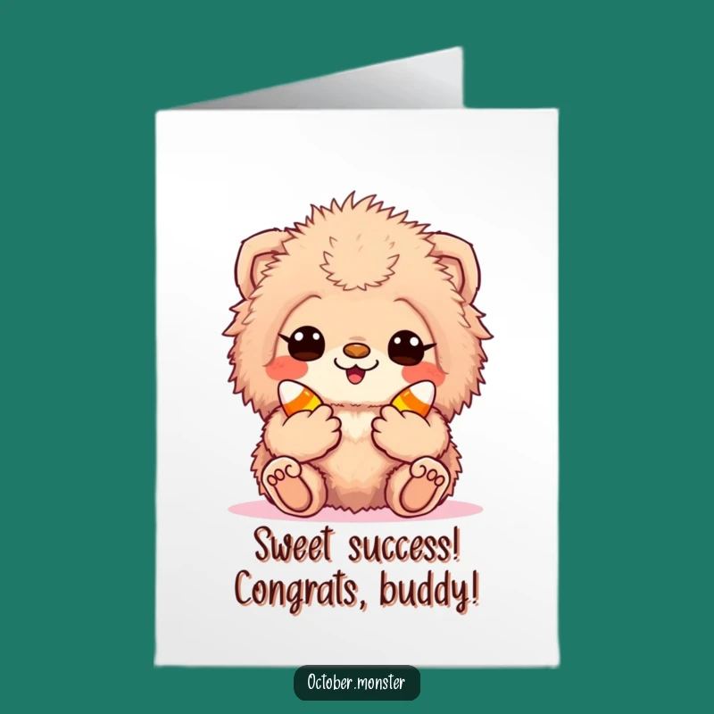 Free Printable Congrats Card: Candy Corn Creature Excitement, Funny Downloadable Gift