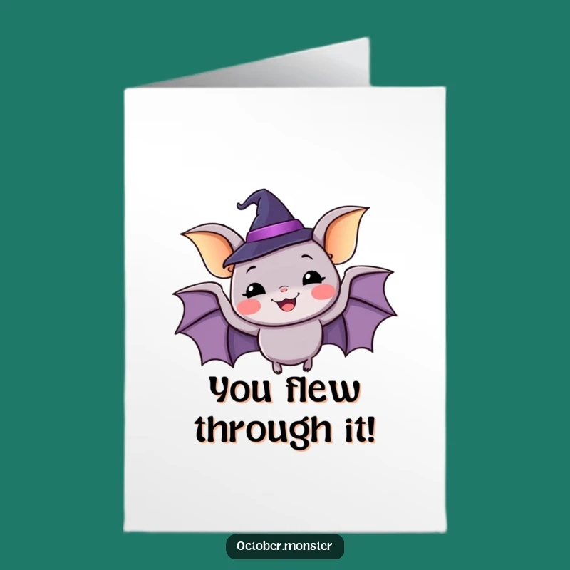 Free Printable Congrats Card: Flying High Bat, Hilarious Downloadable Celebration Surprise