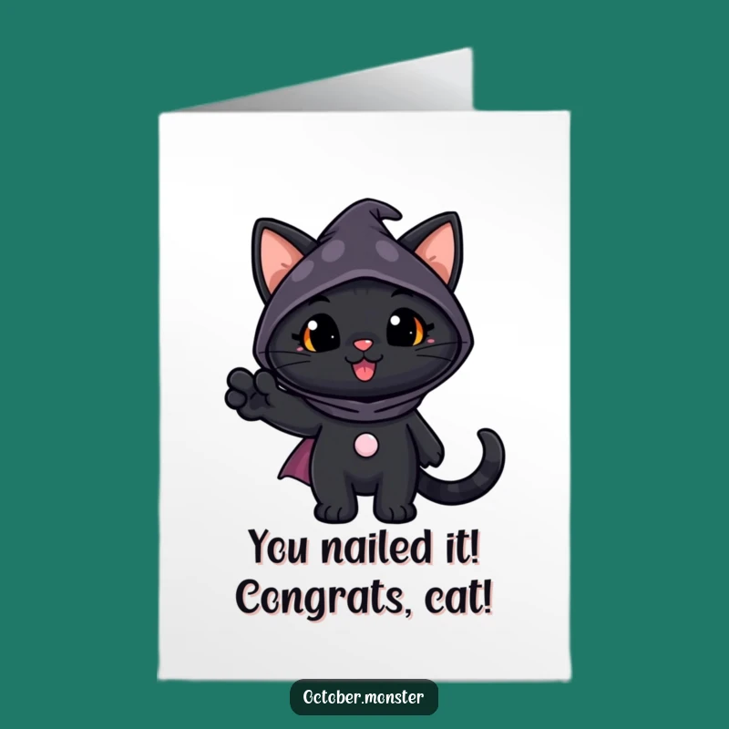 Free Printable Black Cat Congratulations Card Funny Downloadable Gift Idea