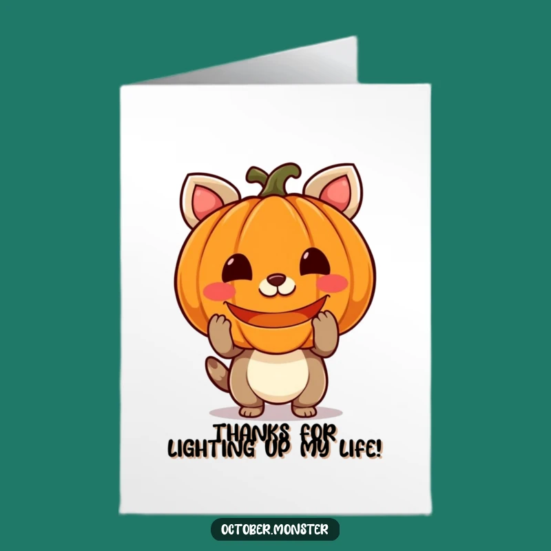 Free Printable Thank You Card: Pumpkin Animal Gratitude, Funny Downloadable Gift