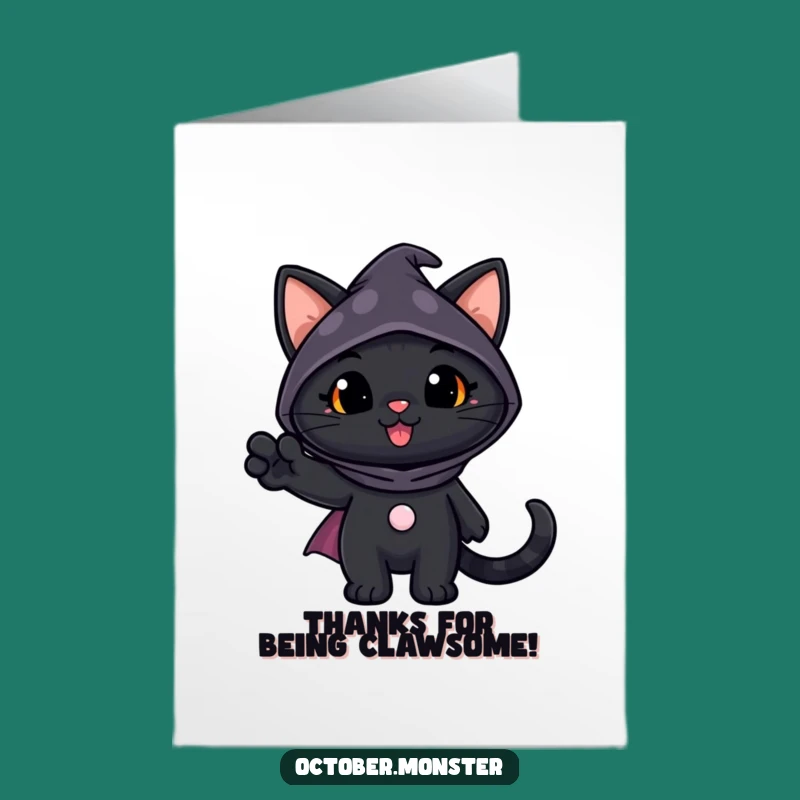 Free Printable Black Cat Thank You Card Funny Downloadable Gift