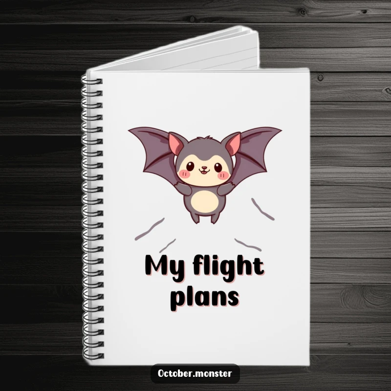 Funny bat animal notebook showing a creature in bat costume soaring, perfect for jotting down thoughts with nocturnal flair.