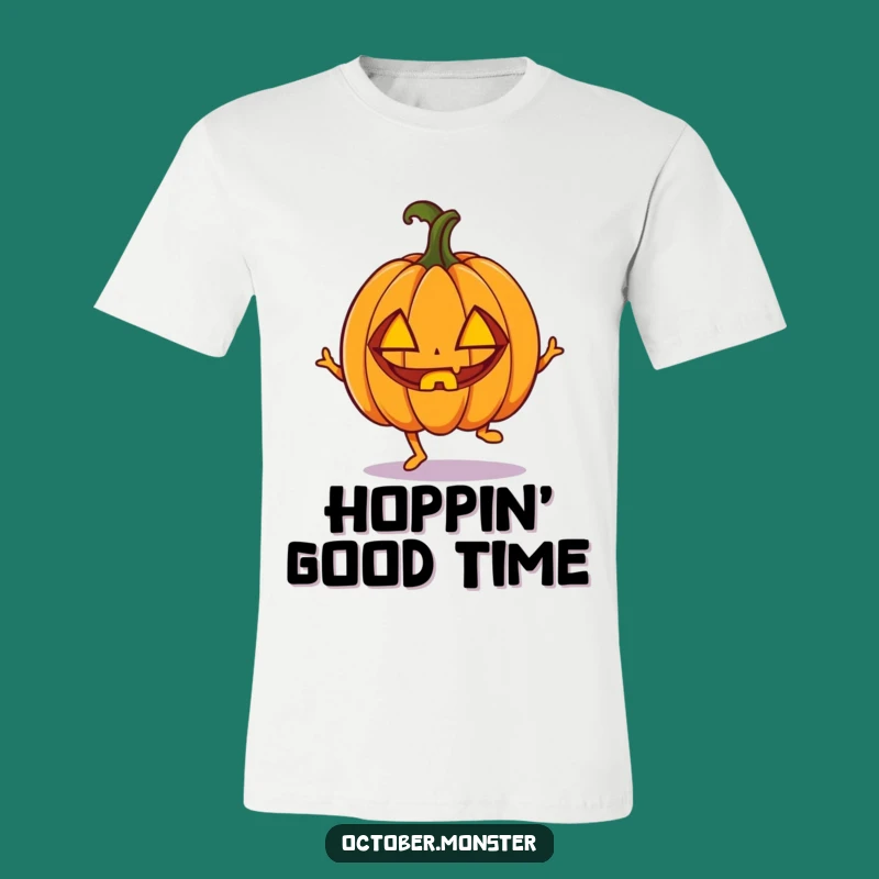 Funny Enthusiastic Pumpkin Hop T-Shirt - Active Halloween Fun Gift